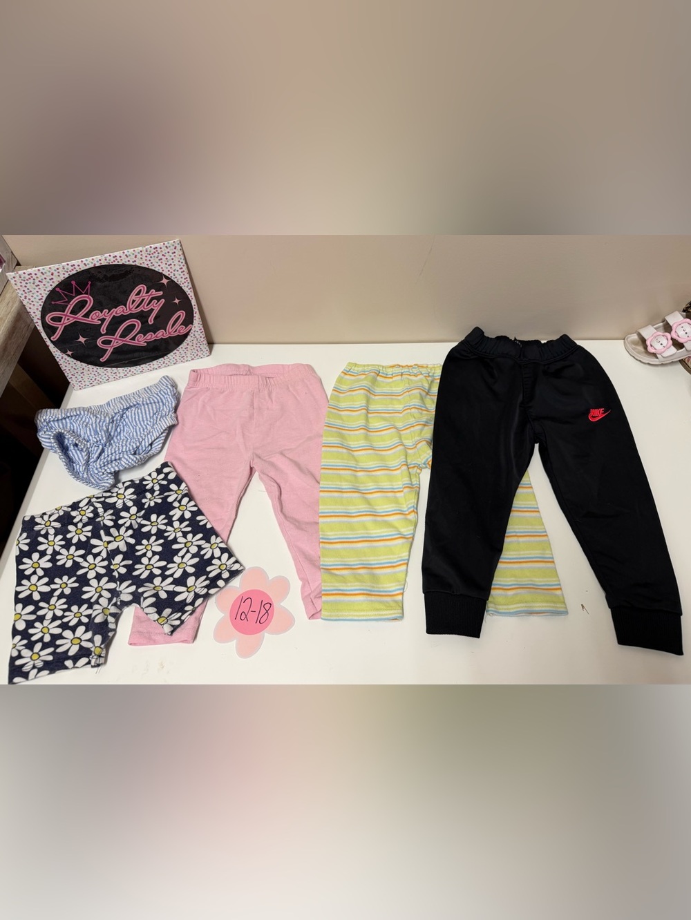 Bundle of 3 Baby Pants - Pink, Yellow Stripes & Black